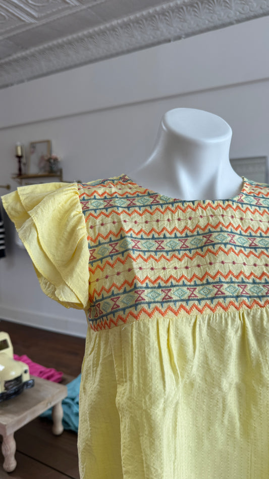 Embroidered Top-Yellow