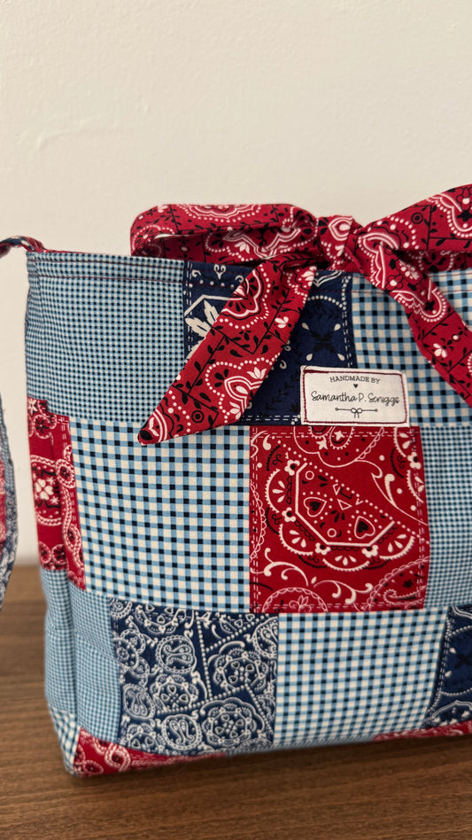 Handmade By Samantha Crossbody: Patriotic Patchwork (B)