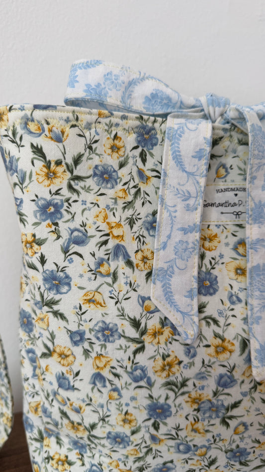 Handmade By Samantha Crossbody: Yellow & Blue Floral