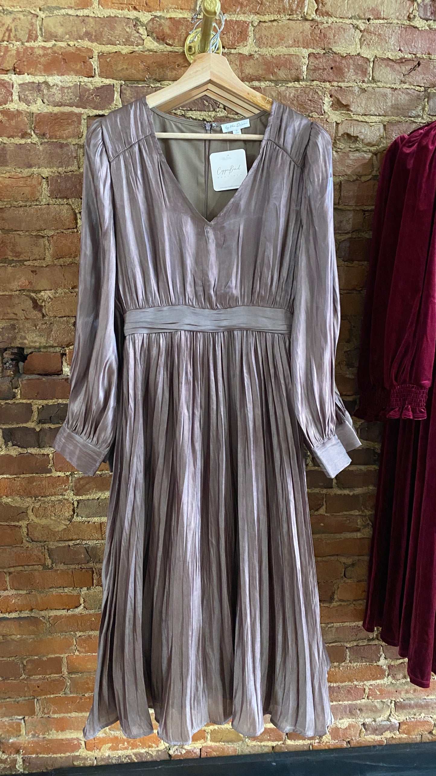 Satin Pleated Dress