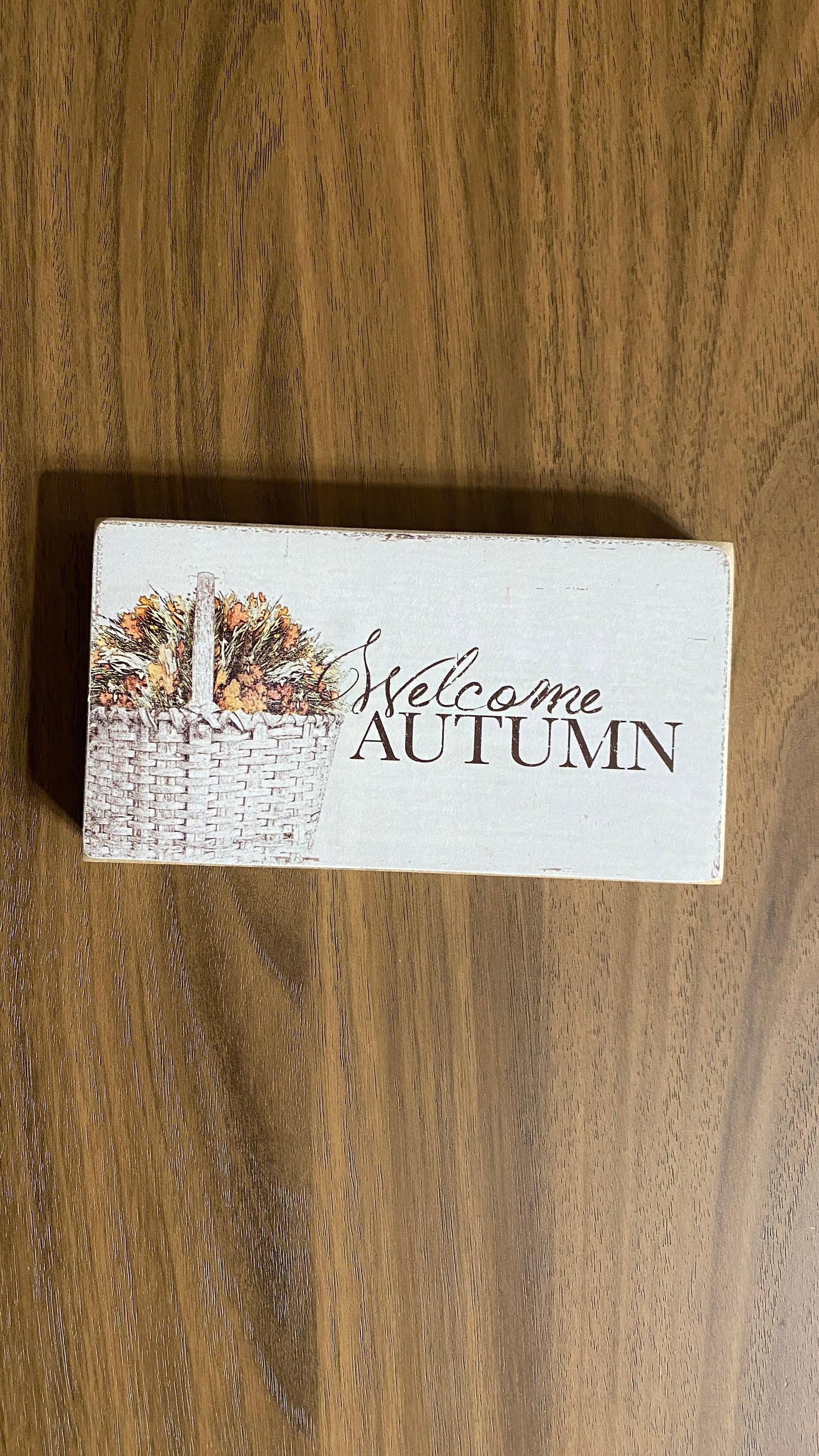 Welcome Autumn Wooden Block