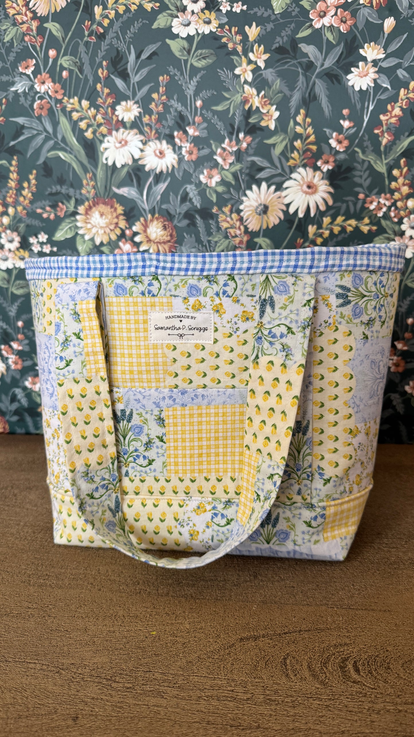 Handmade Medium Bag By Samantha: Yellow Patchwork