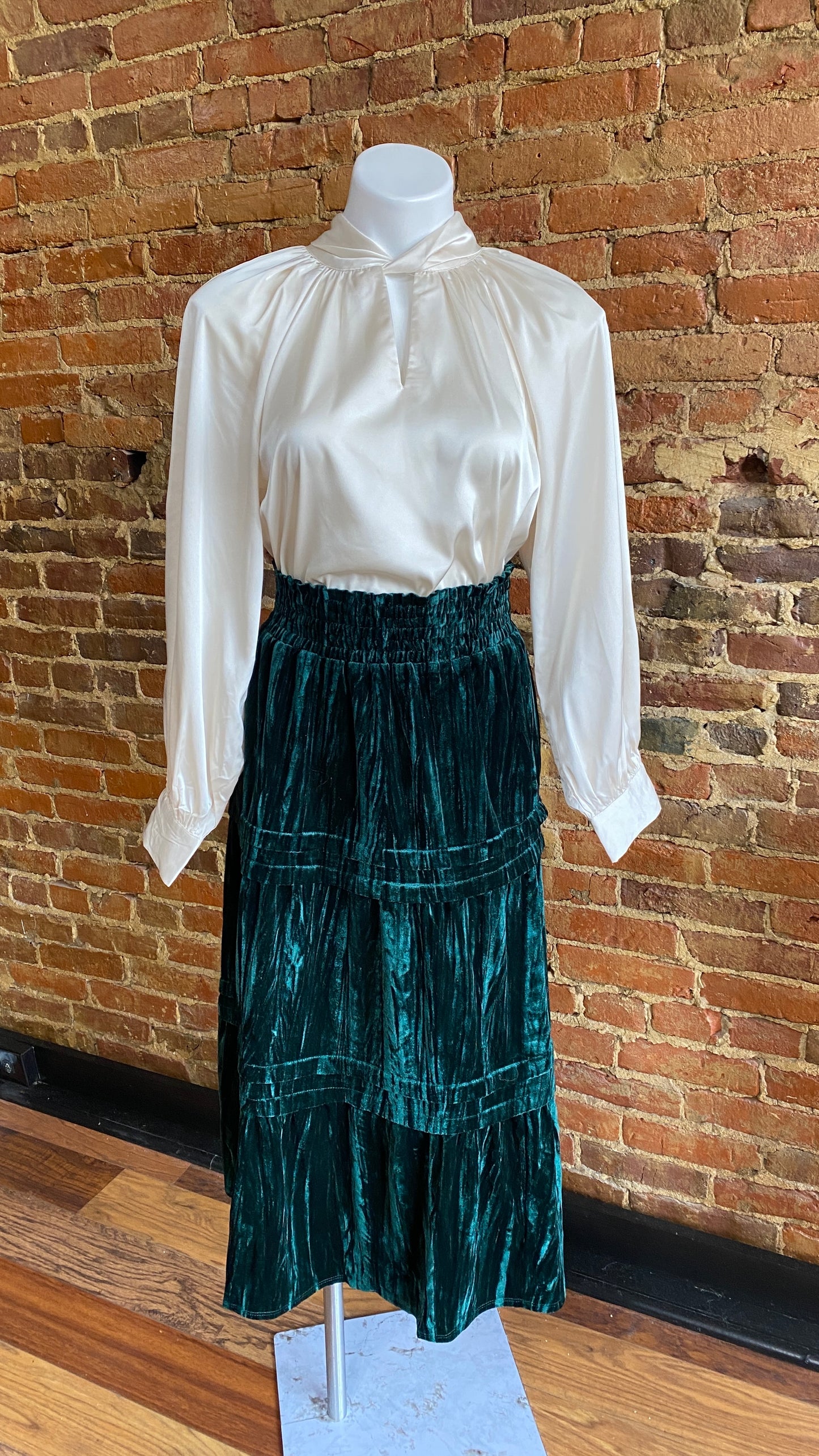 Green Velvet Skirt