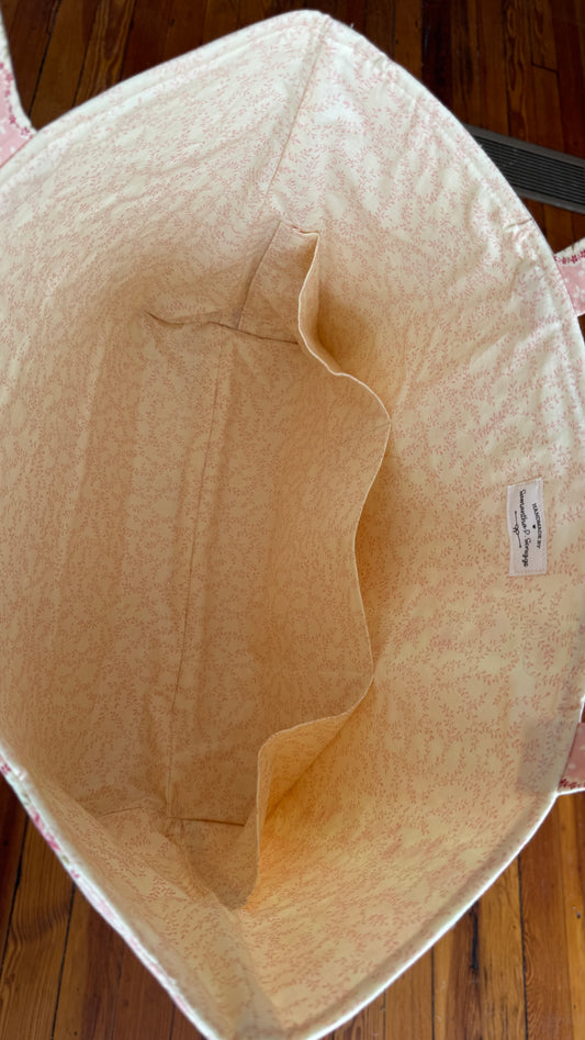 Handmade By Samantha XL Tote Bag: Pink Rose