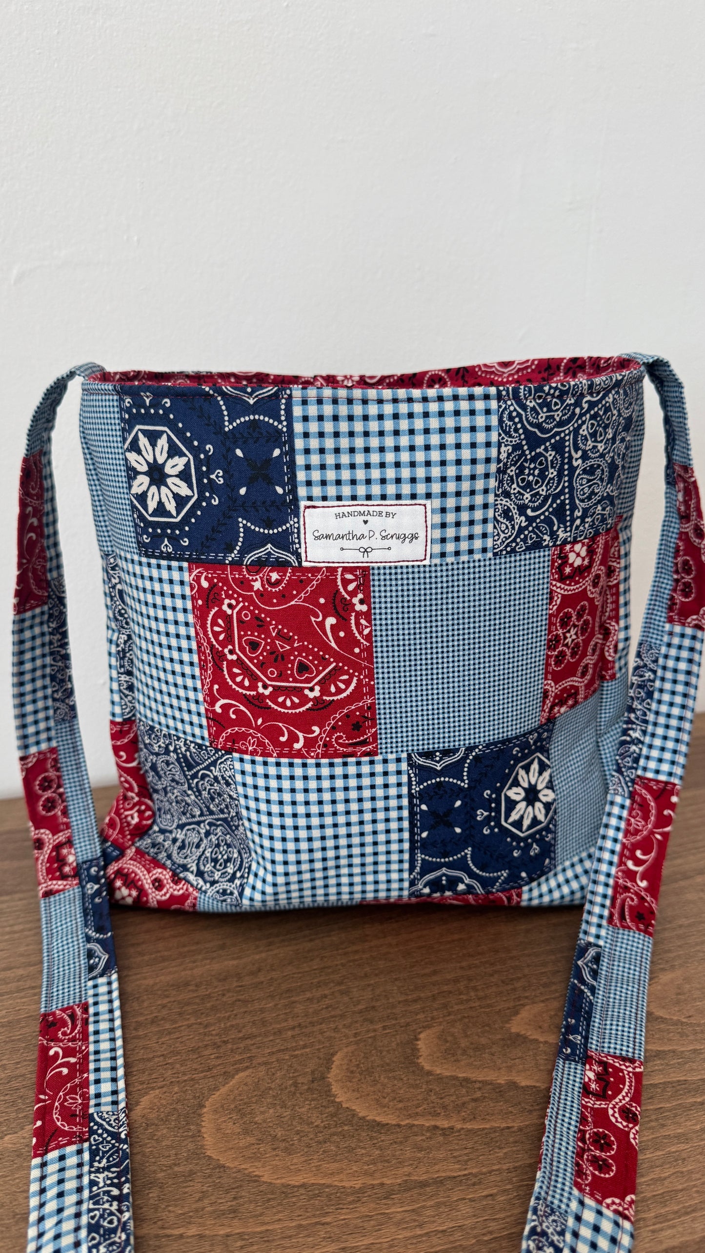 Handmade By Samantha Crossbody: Patriotic Patchwork (A)