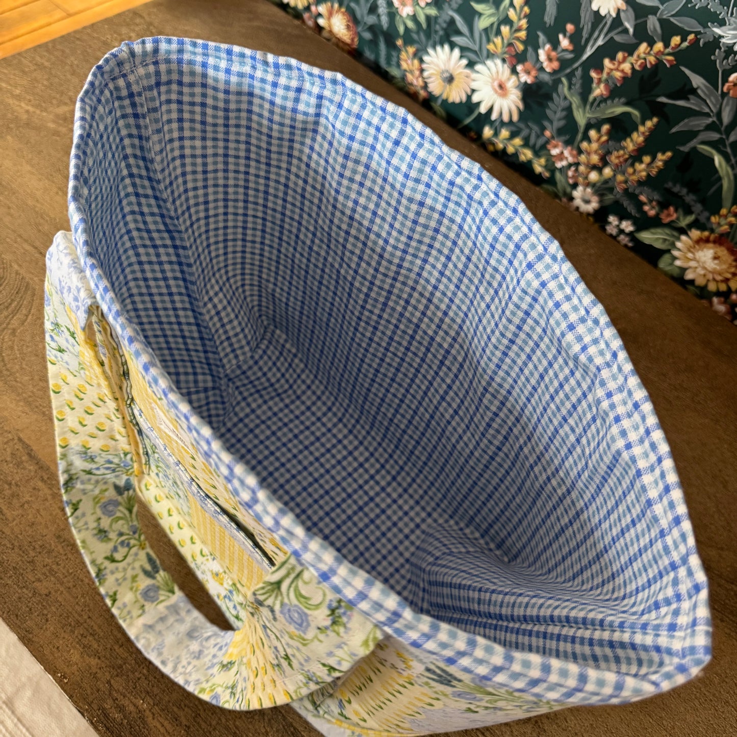 Handmade Medium Bag By Samantha: Yellow Patchwork