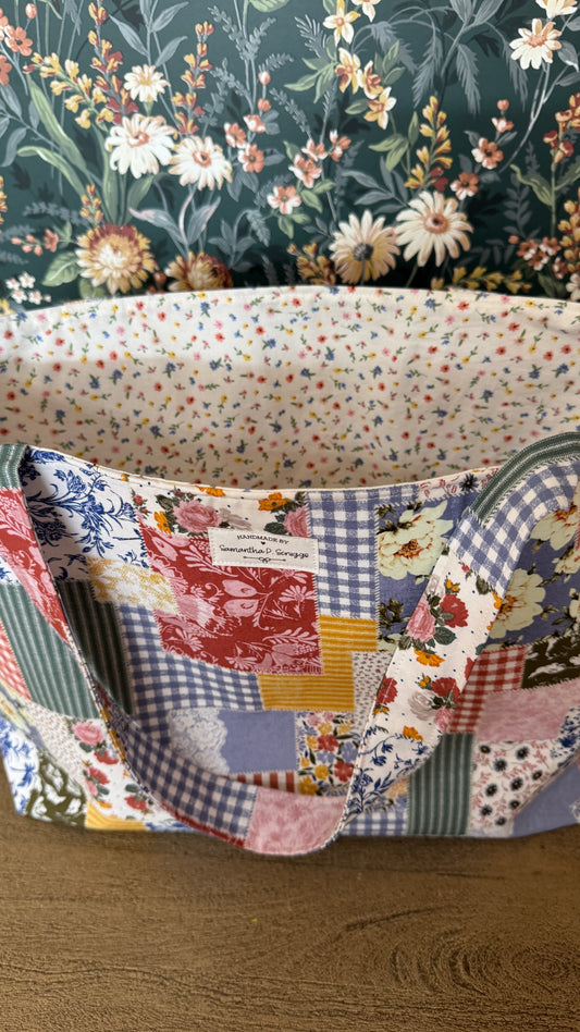 Handmade By Samantha XL Tote Bag: Multicolored Patchwork