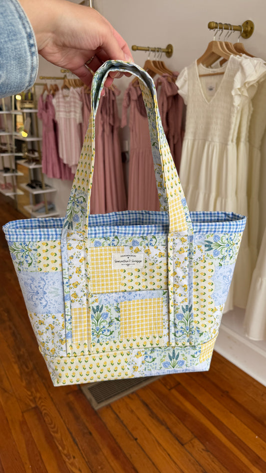 Handmade Medium Bag By Samantha: Yellow Patchwork