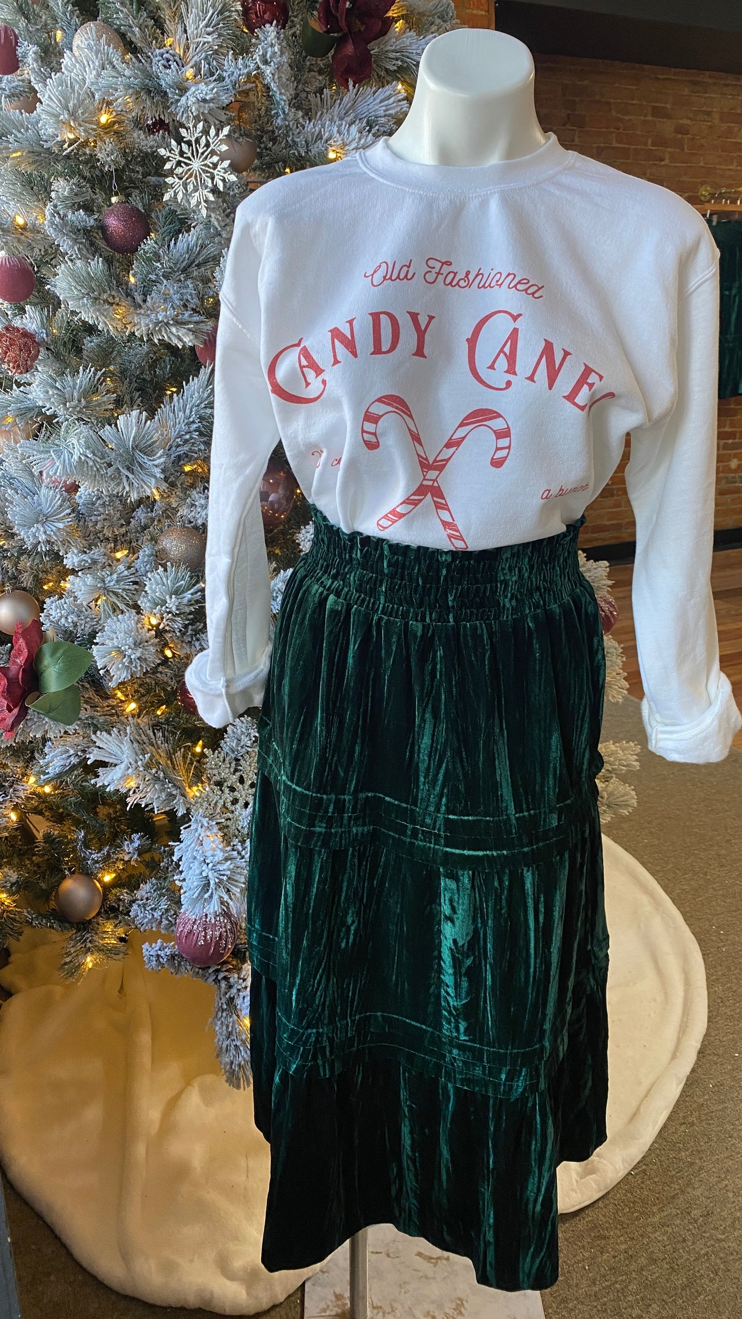 Candy Cane Crewneck: Small-3XL