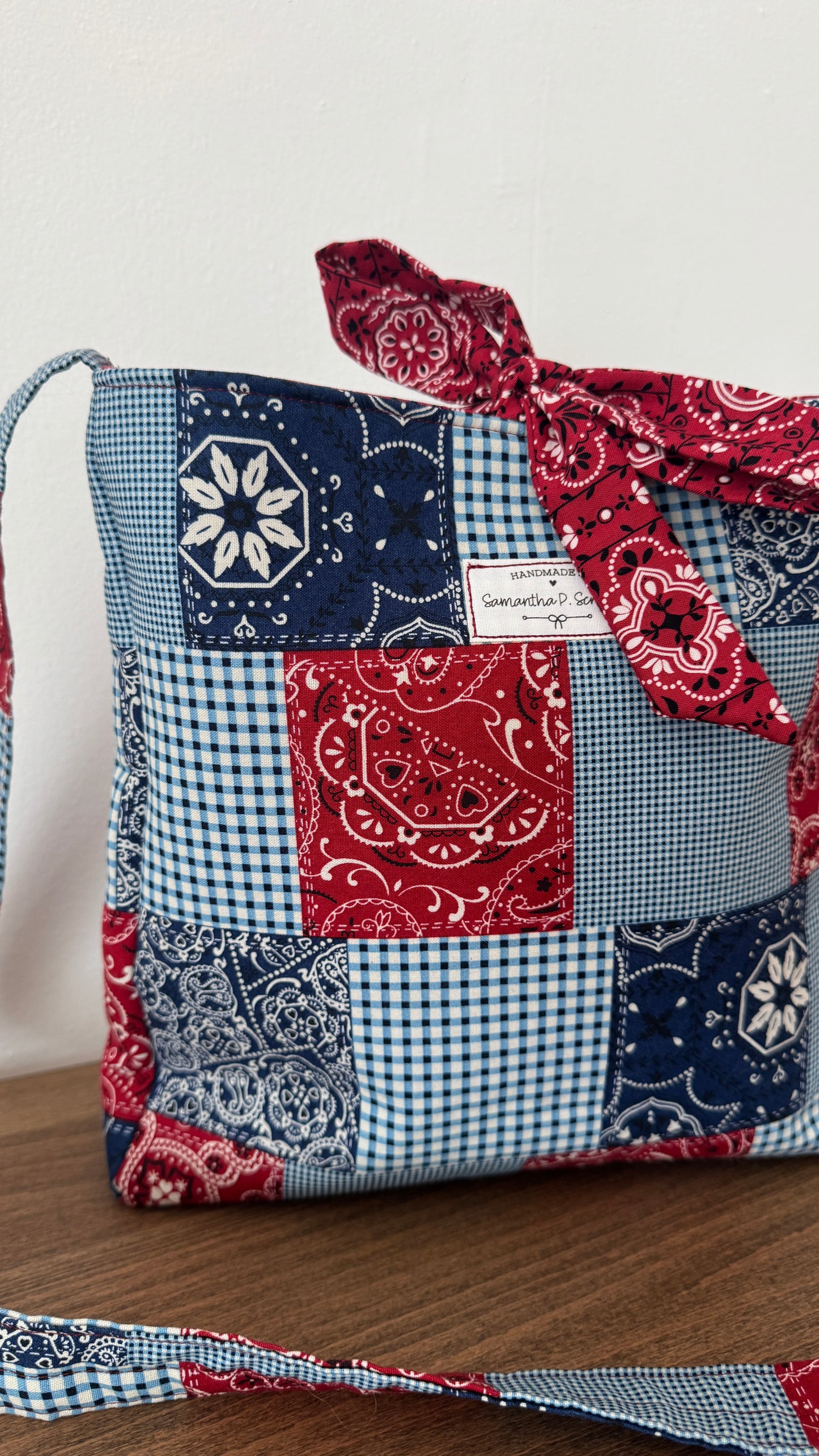 Handmade By Samantha Crossbody: Patriotic Patchwork (A)