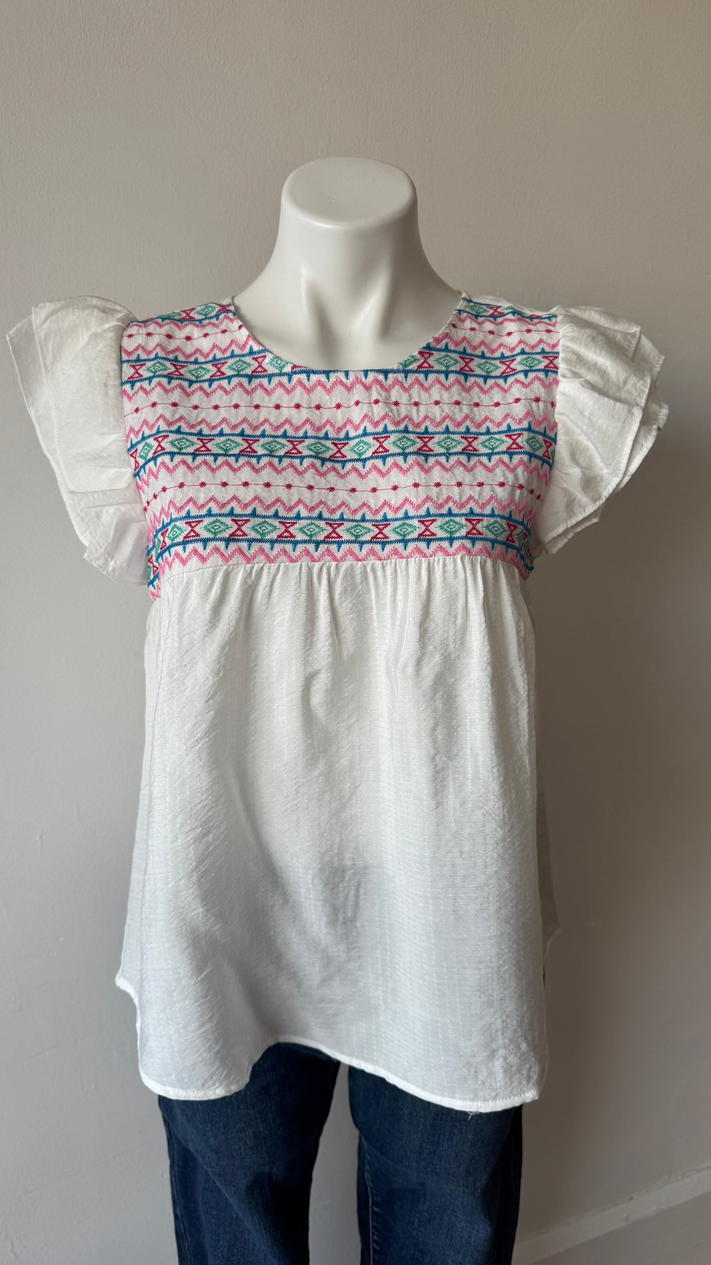 Embroidered Top-White