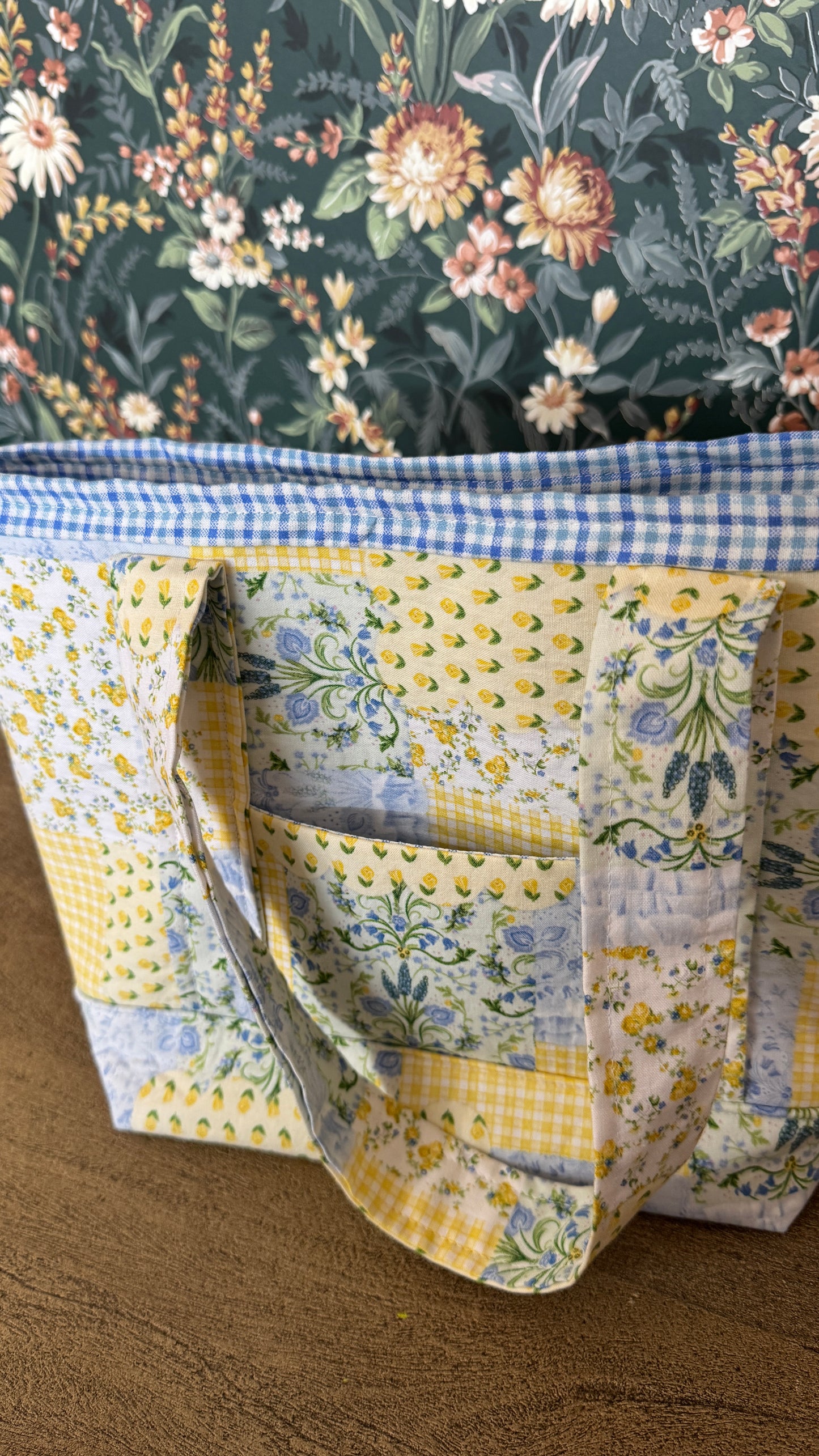 Handmade Medium Bag By Samantha: Yellow Patchwork