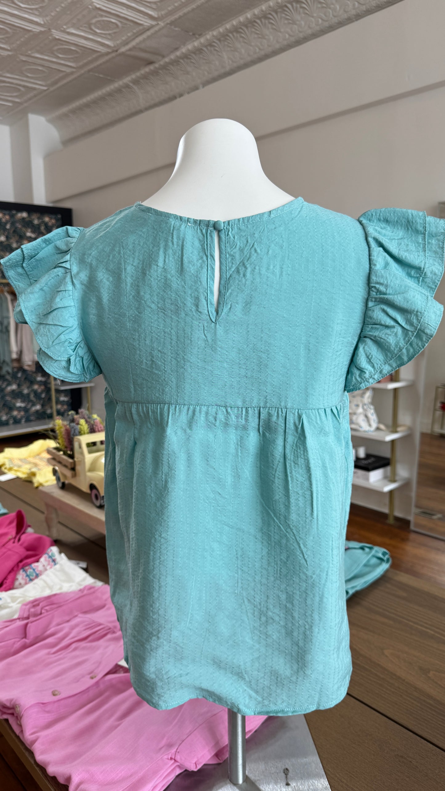 Embroidered Top-Jade