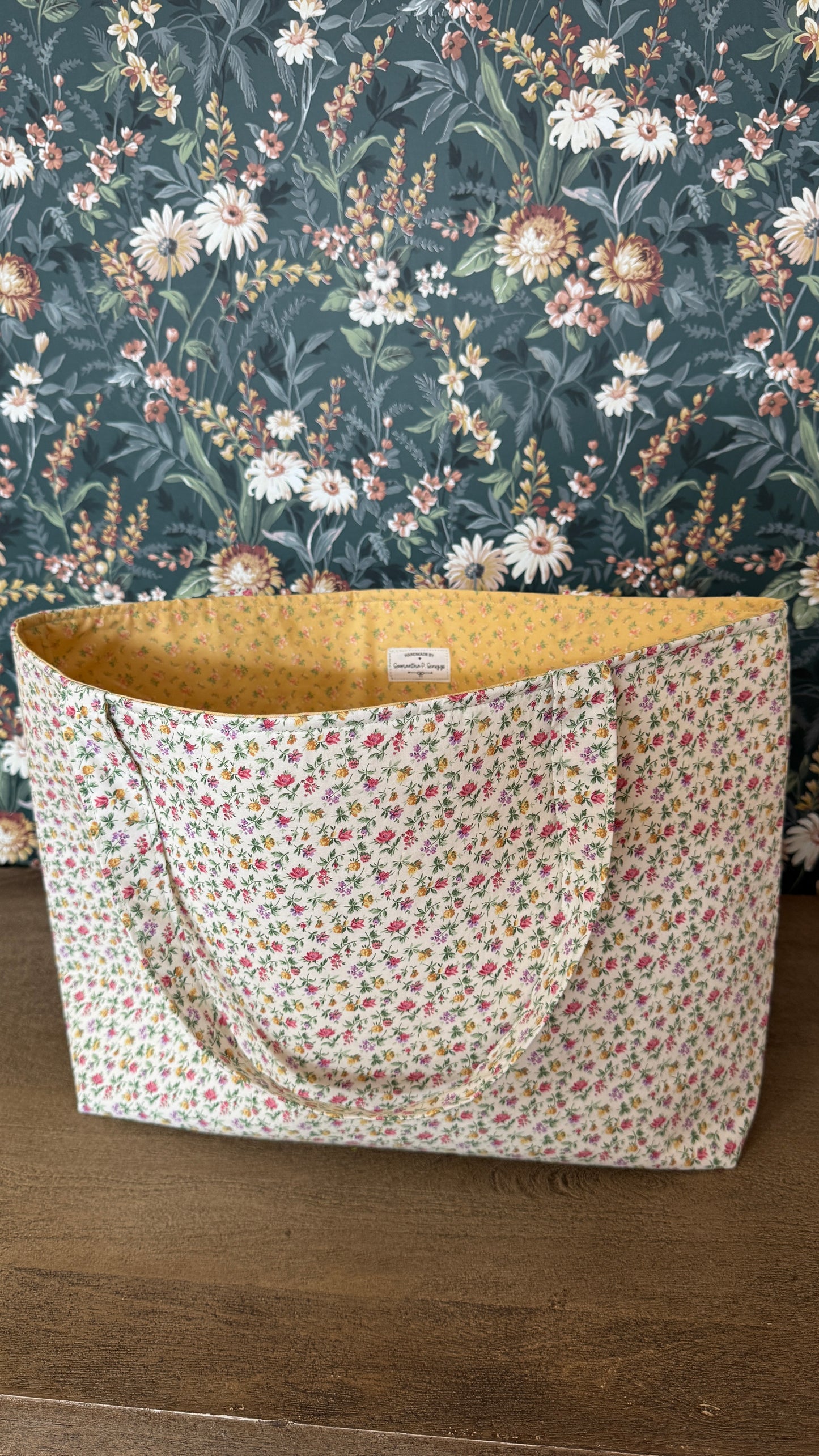Handmade By Samantha XL Tote Bag: Vintage Floral