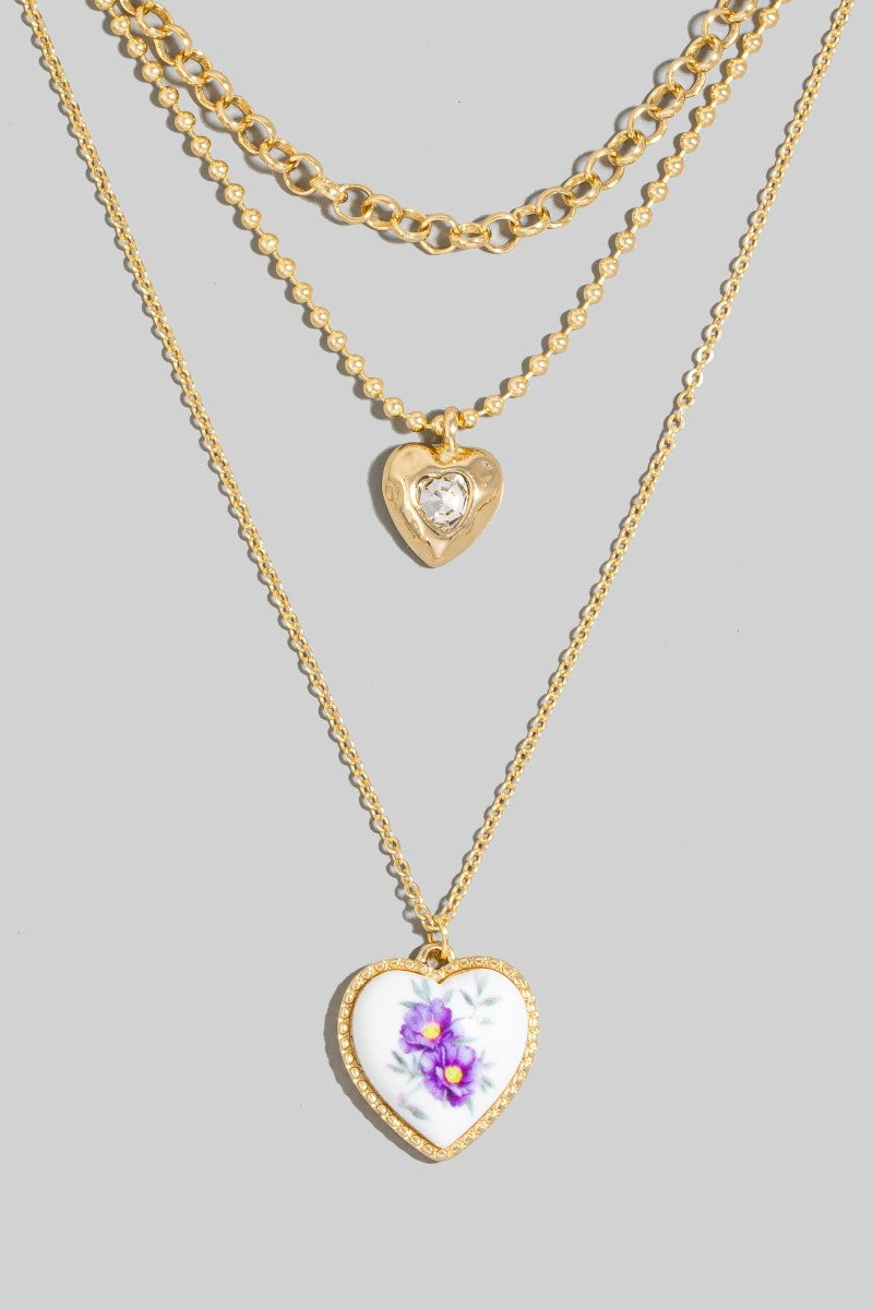 Ceramic Heart Layered Necklace