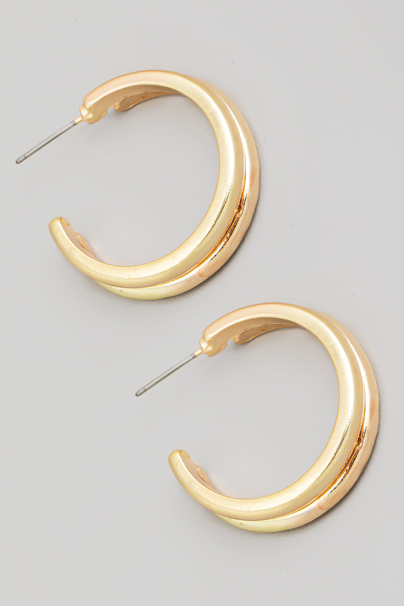 Double Layer Hoops: Gold