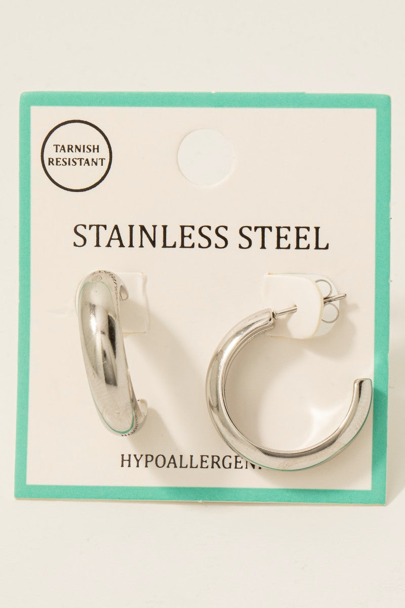 Stainless Steel Hoops: Silver