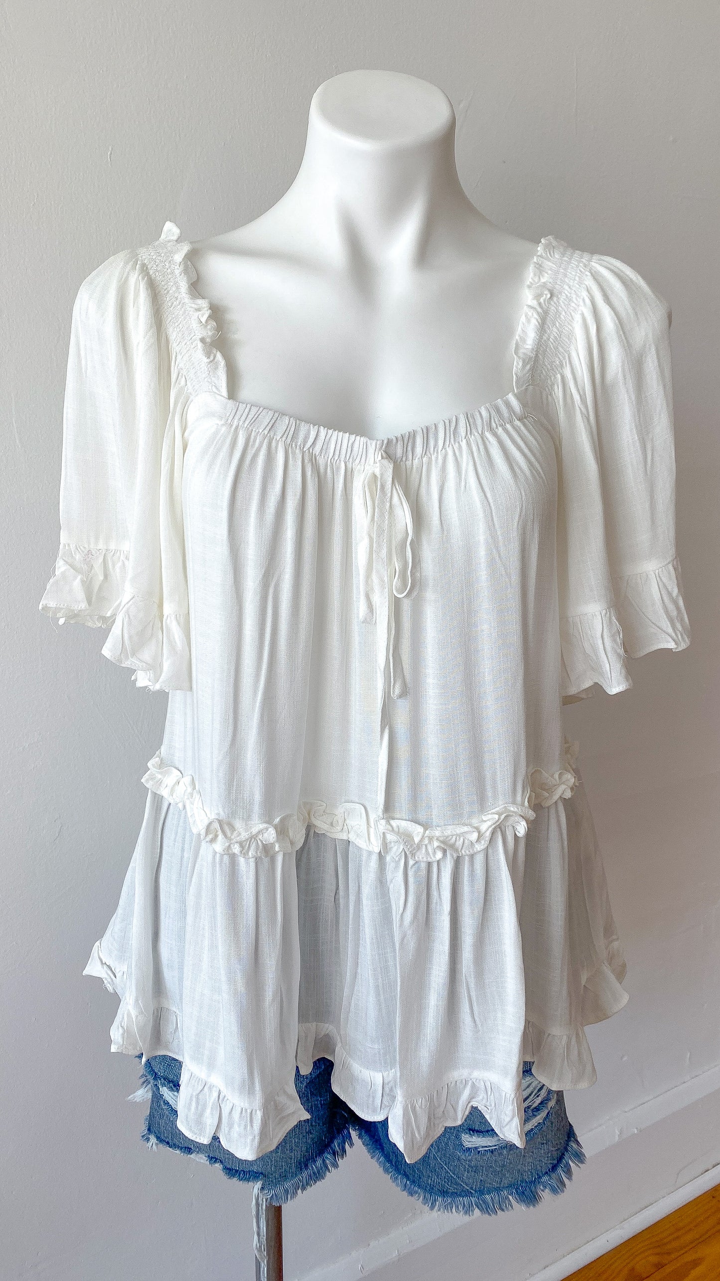 White Peasant Top