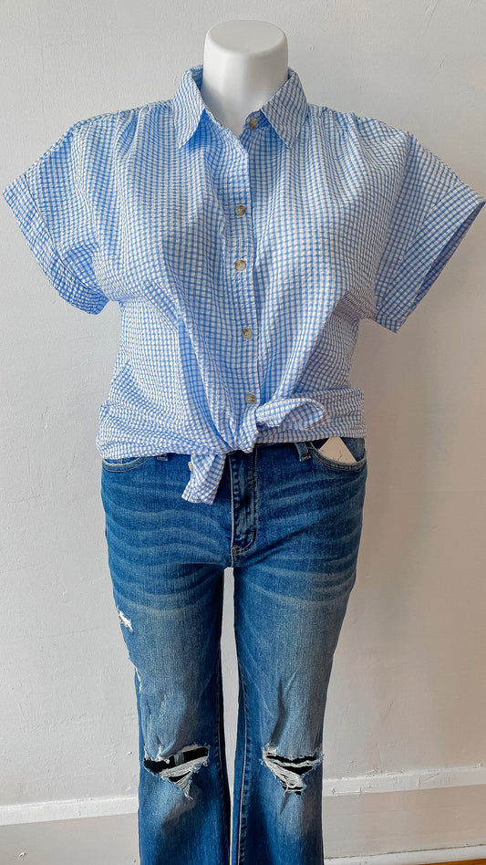 Gingham Top: Small-3XL