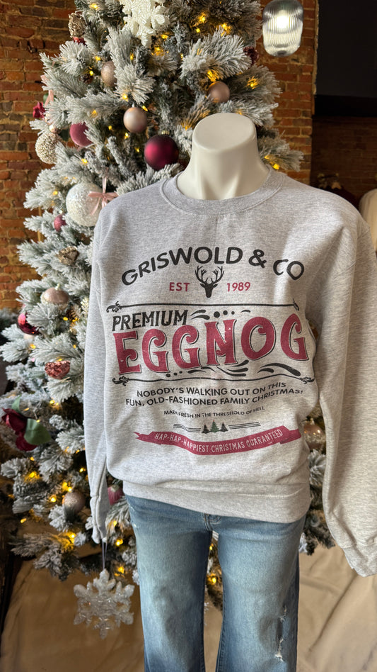 Griswold Eggnog Crewneck: Ash Grey