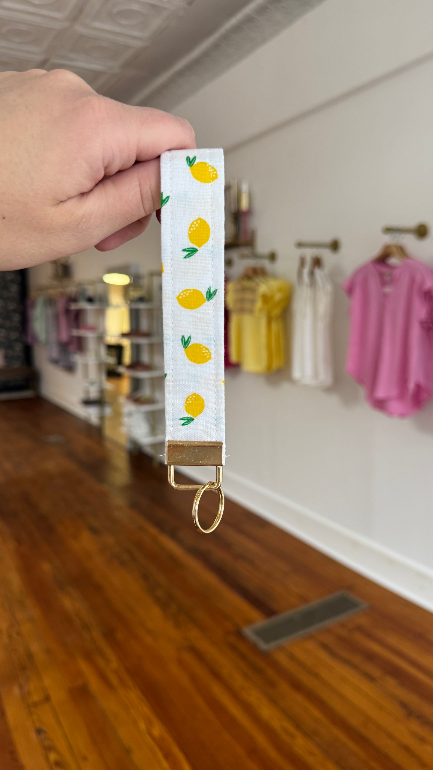 Lemons Wristlet Smooth Gold Clasp- Handmade