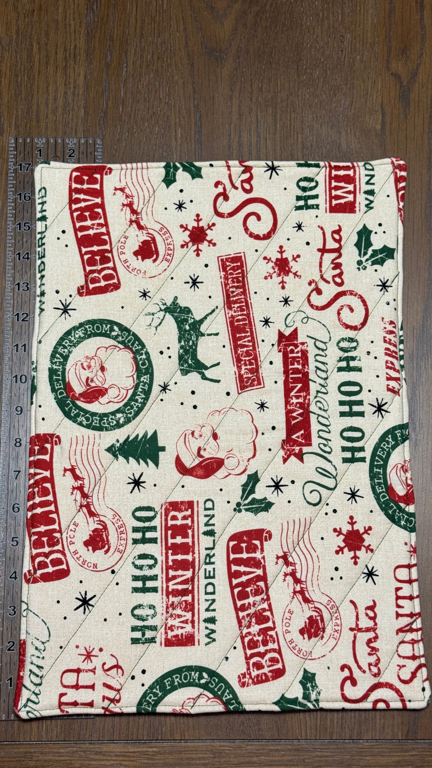 Handmade Casserole Trivet- Traditional Christmas