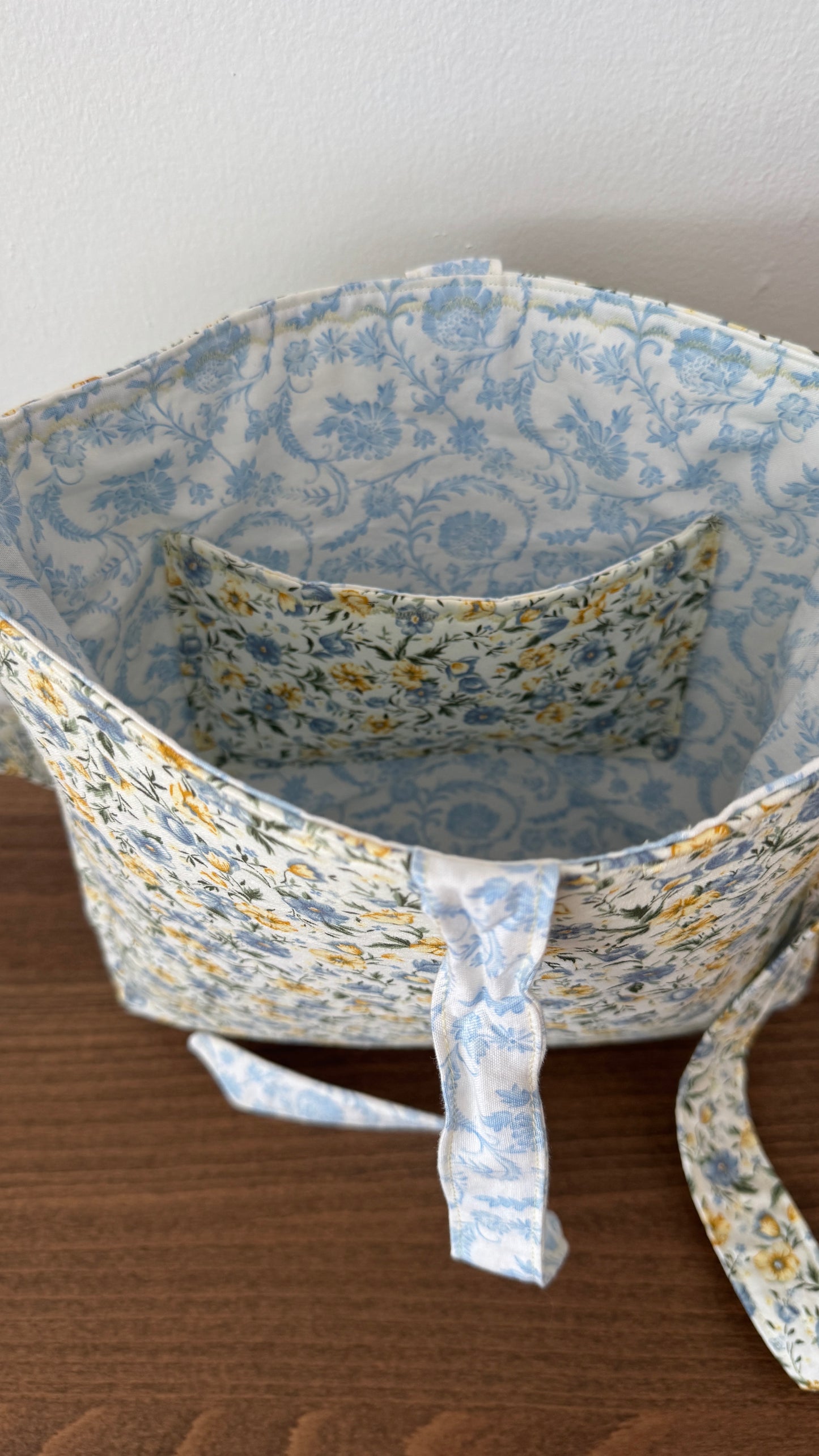 Handmade By Samantha Crossbody: Yellow & Blue Floral