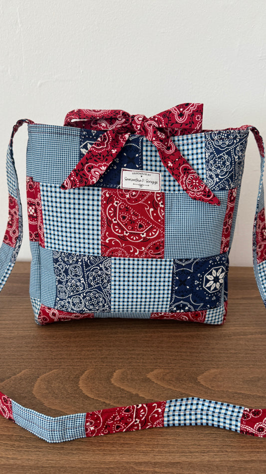 Handmade By Samantha Crossbody: Patriotic Patchwork (B)