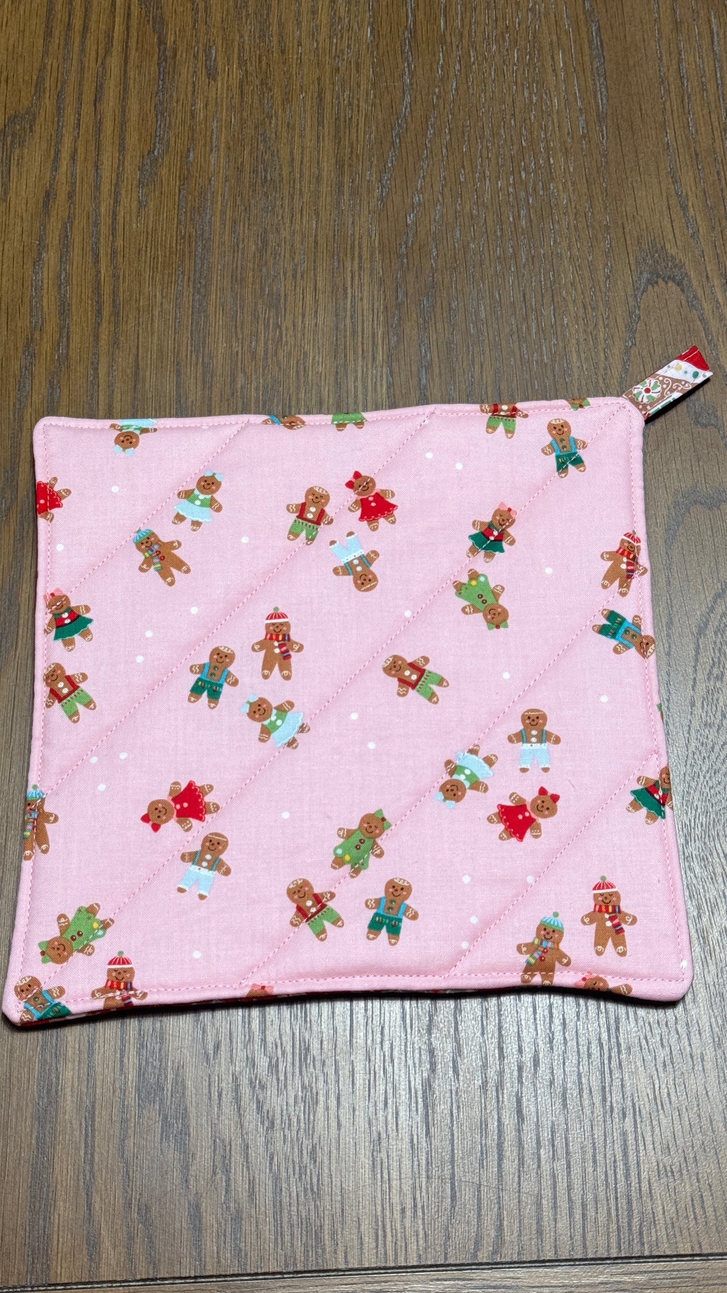 Handmade Potholder- Gingerbread Christmas