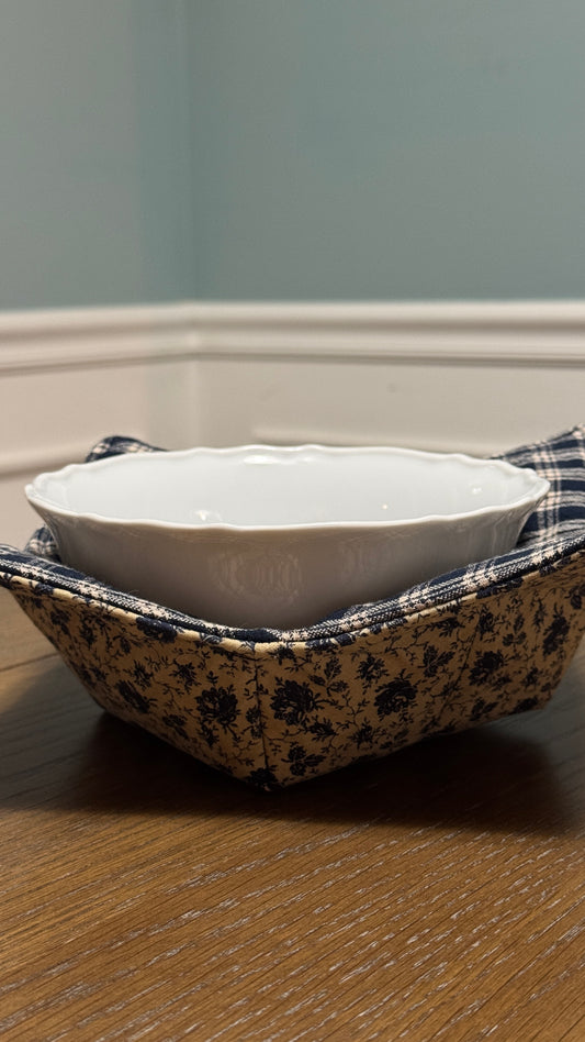 Handmade Bowl Koozie- Cottage Christmas