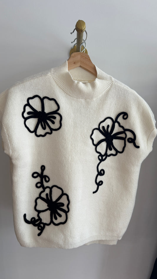 Embroidered Floral Sweater