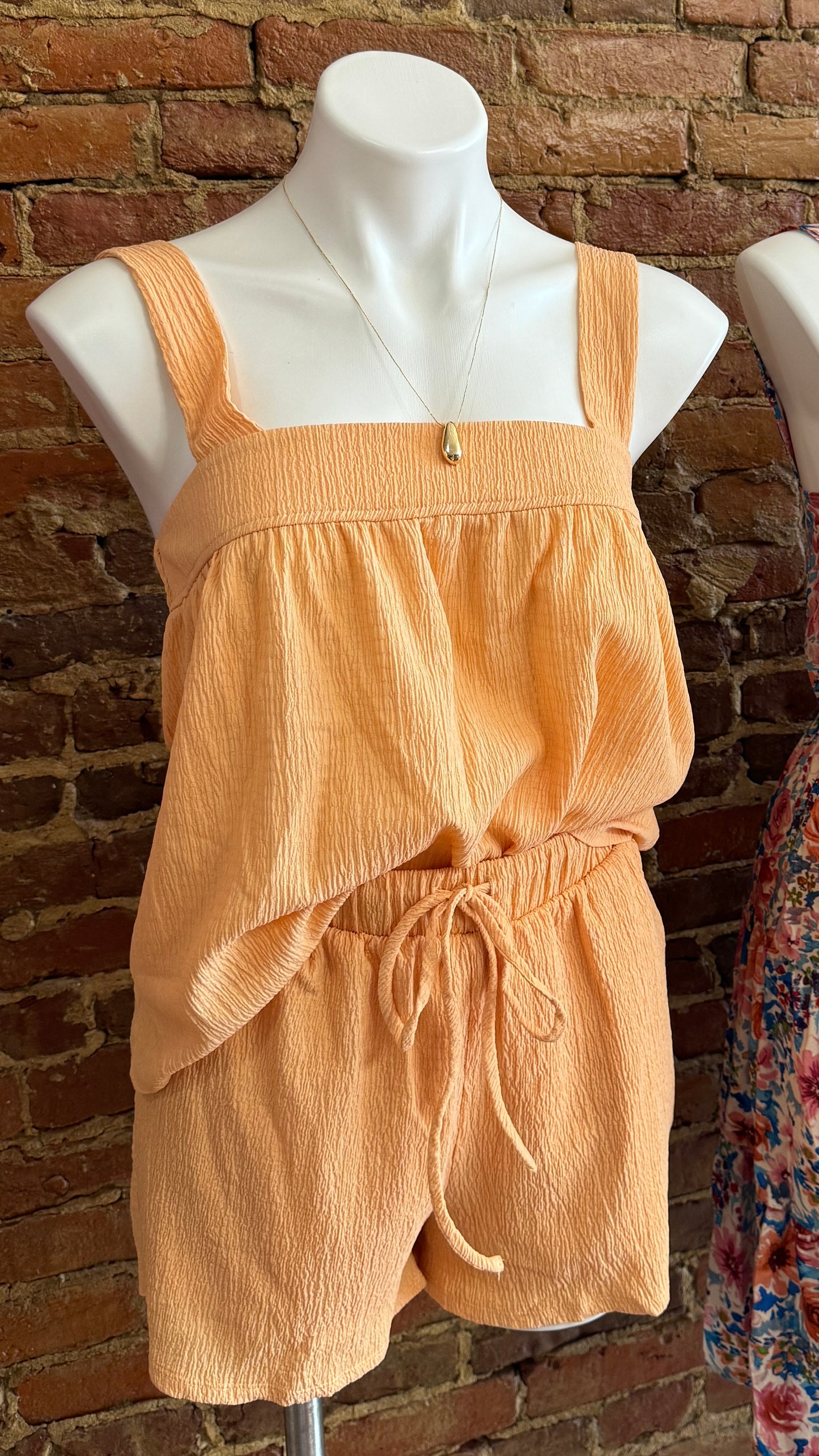 Apricot Babydoll Tank Top: Small-3XL