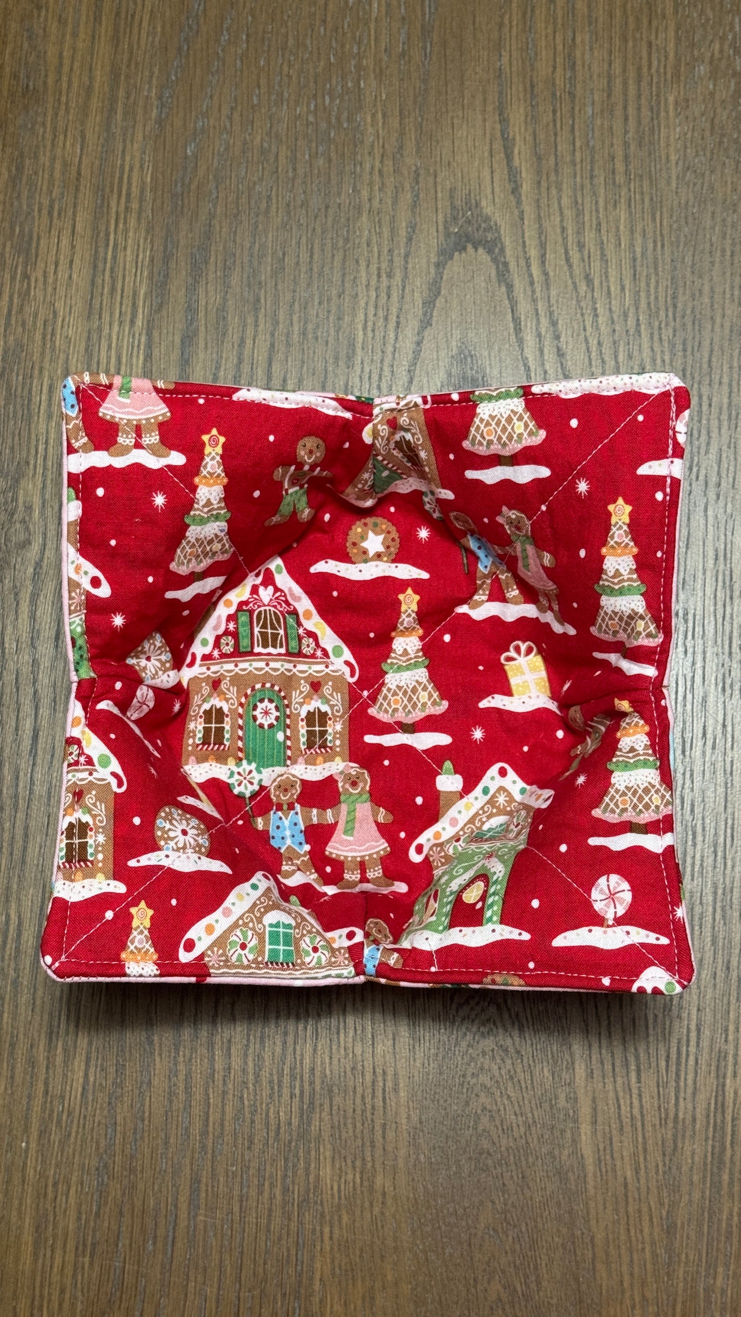 Handmade Bowl Koozie- Gingerbread Christmas