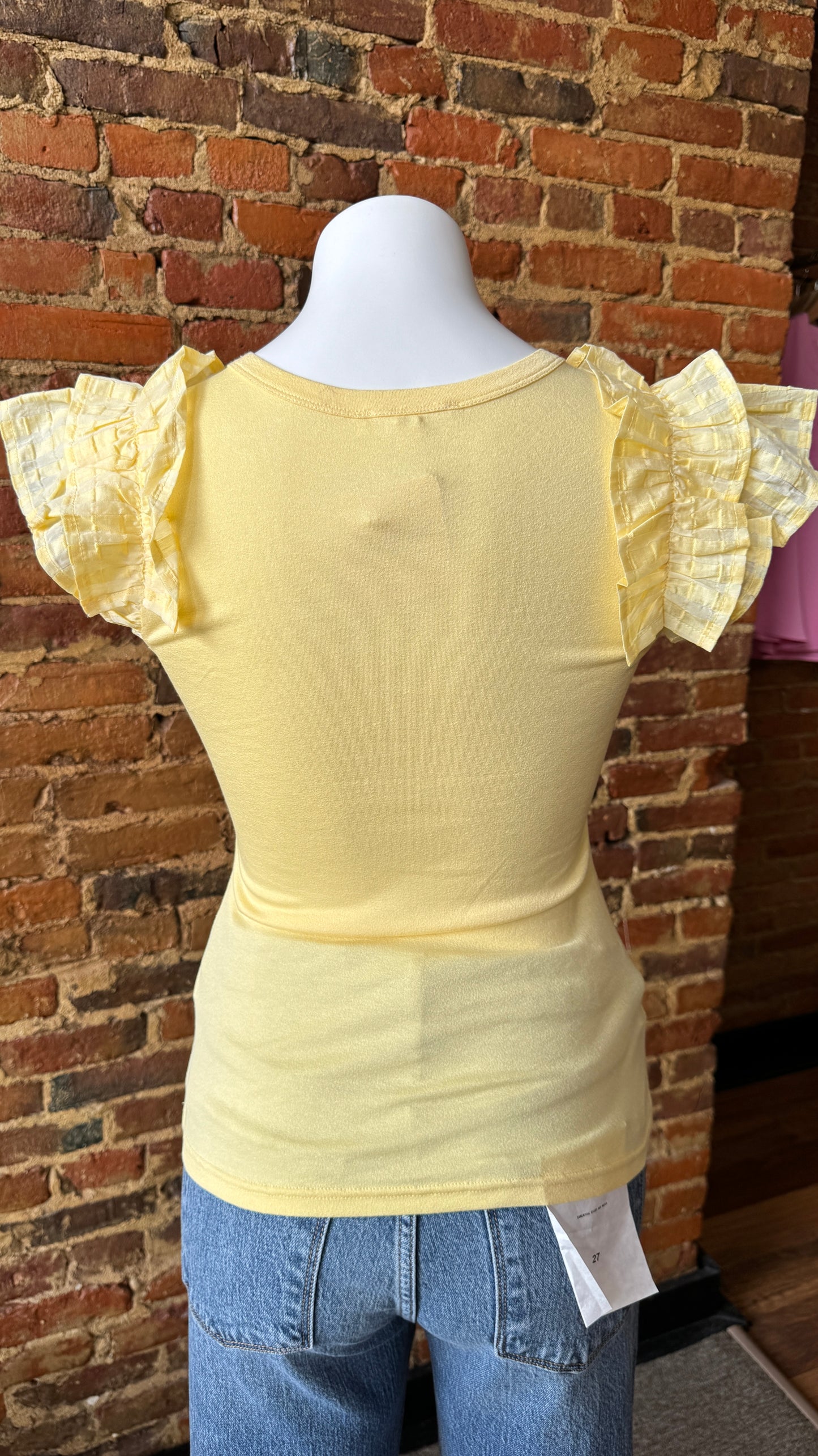 Yellow Sleeve Detail Top