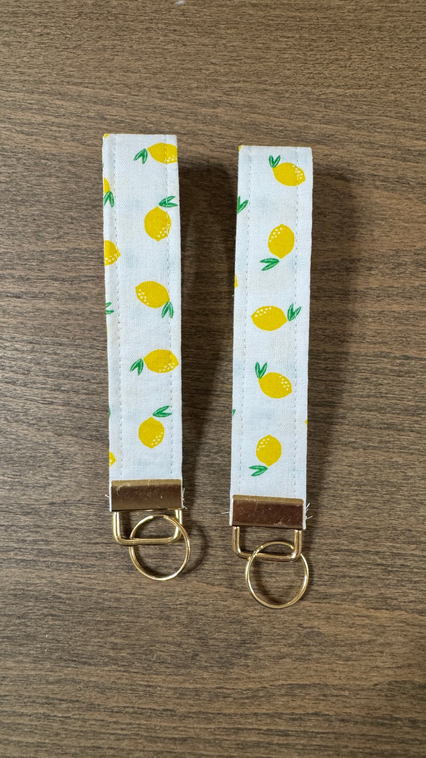 Lemons Wristlet Smooth Gold Clasp- Handmade