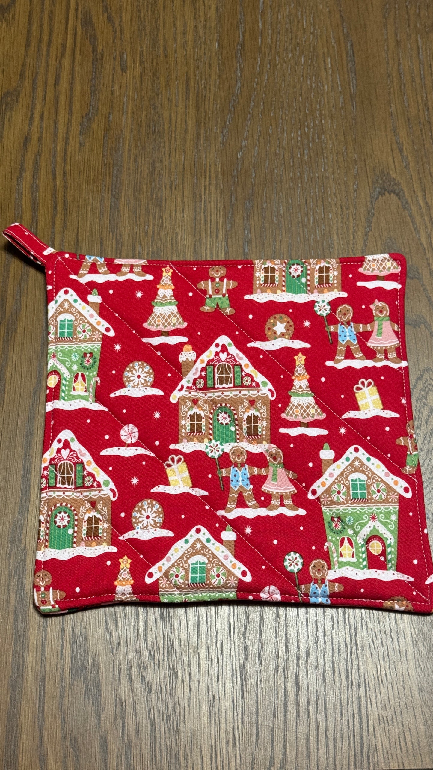 Handmade Potholder- Gingerbread Christmas