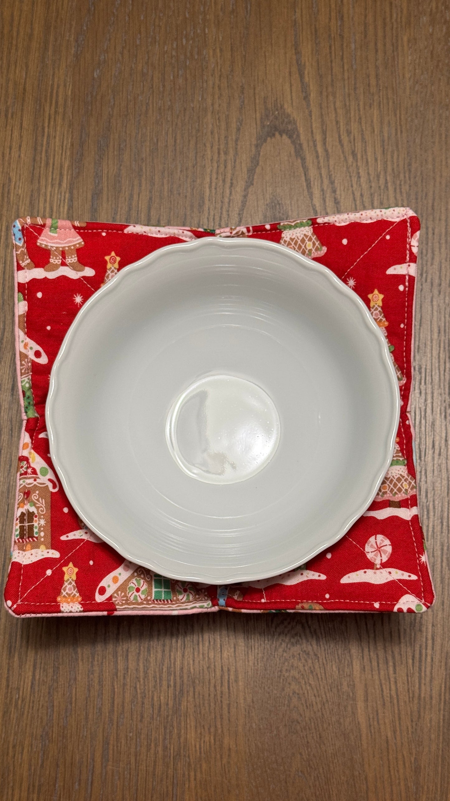 Handmade Bowl Koozie- Gingerbread Christmas