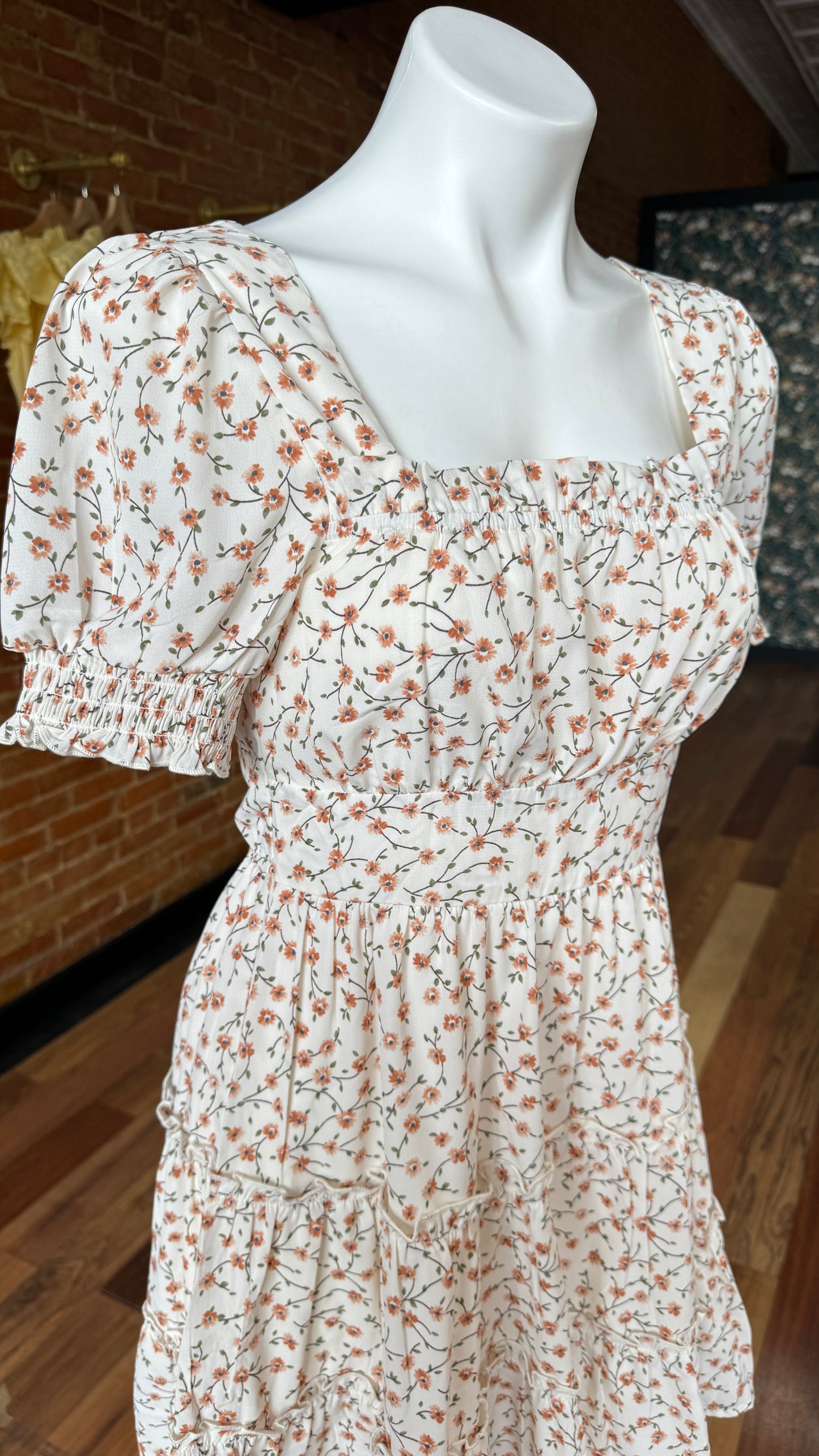 Orange Flower Mini Dress