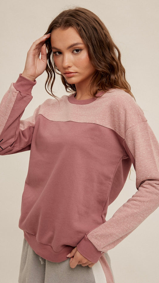 Two-Tone Pink Sweatshirt