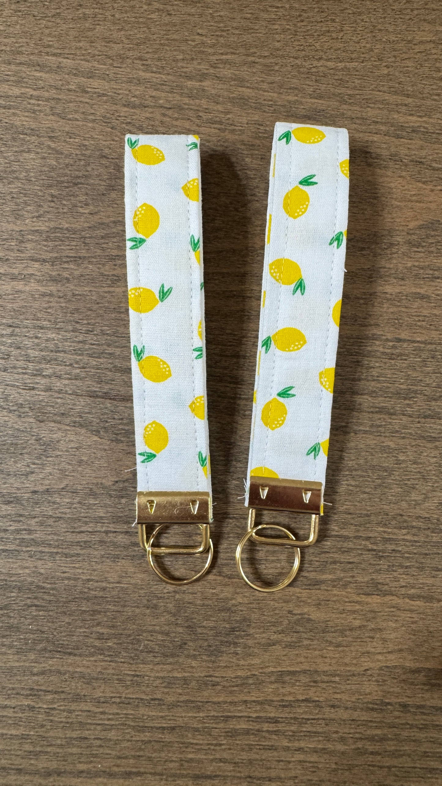 Lemons Wristlet Smooth Gold Clasp- Handmade