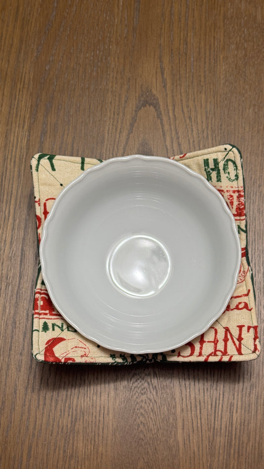 Handmade Bowl Koozie- Traditional Christmas