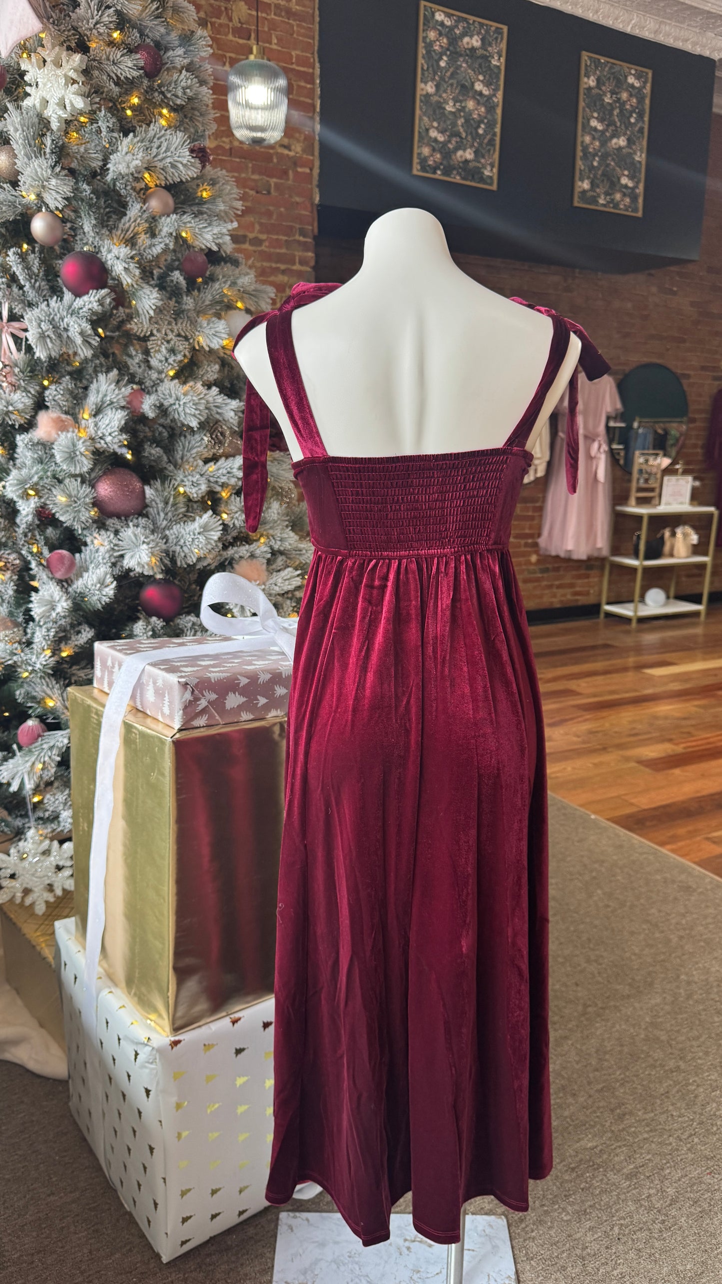 Velvet Bow Midi Dress