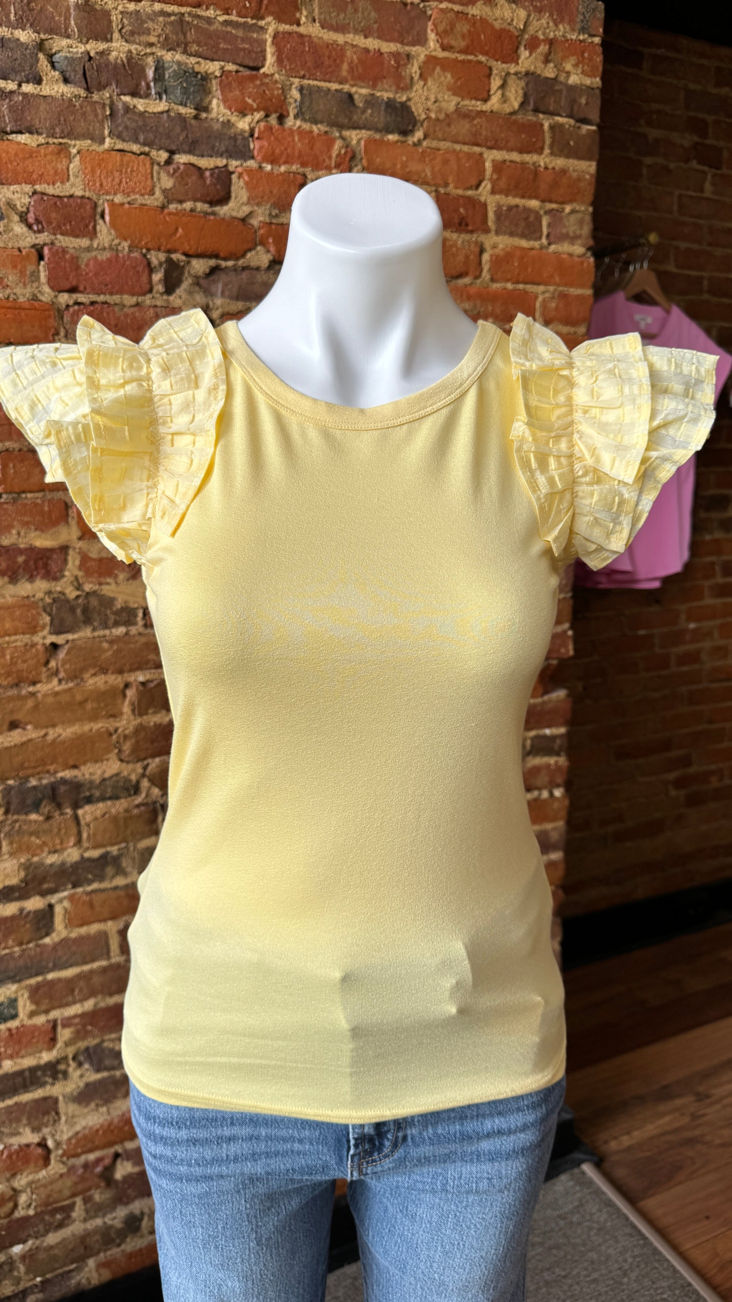 Yellow Sleeve Detail Top