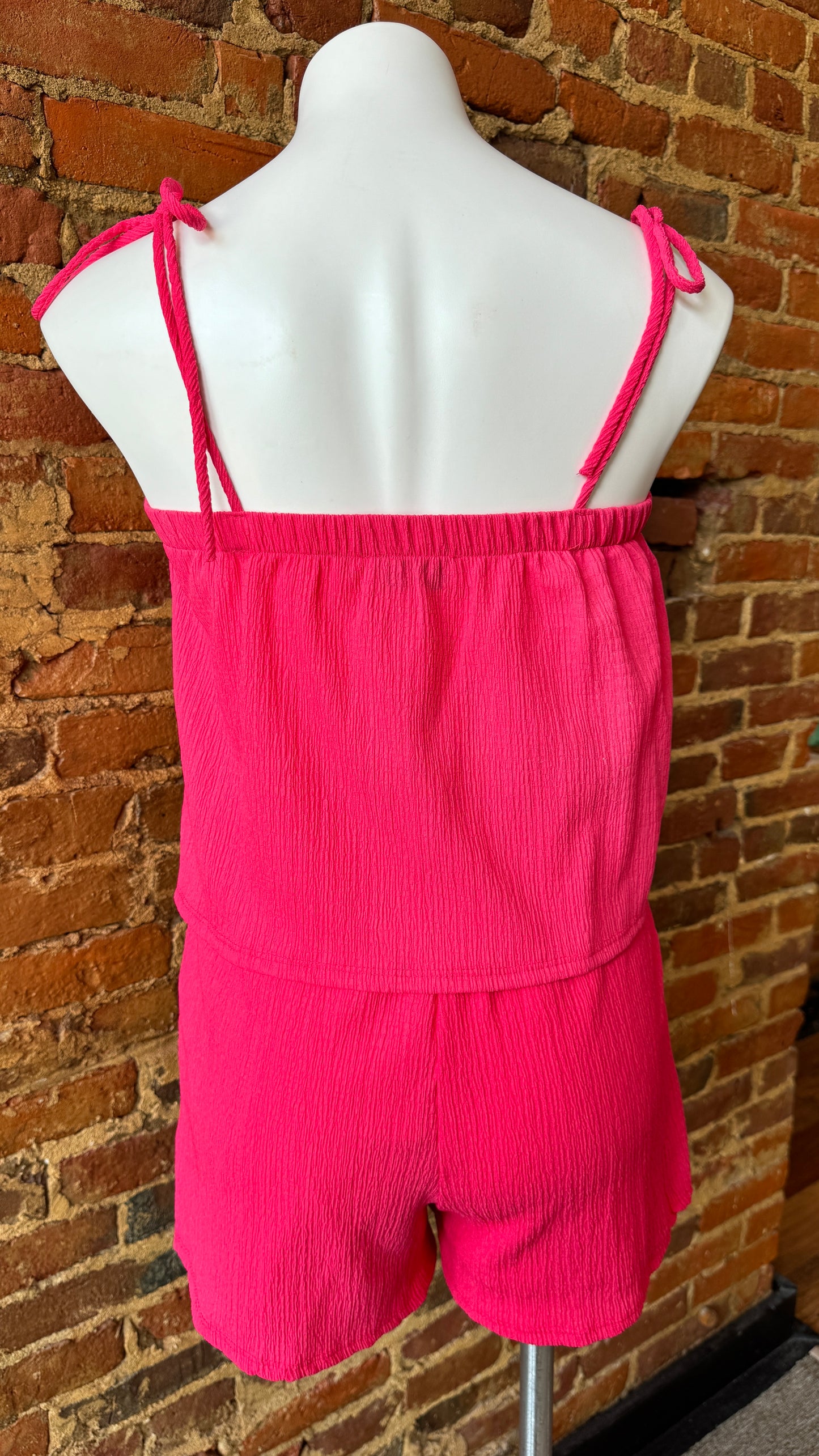 Fuchsia Shoulder Tie Top