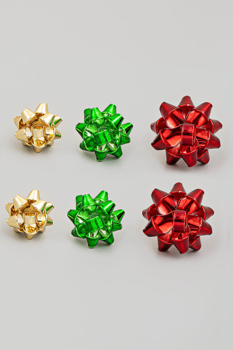 Christmas Ribbon Studs