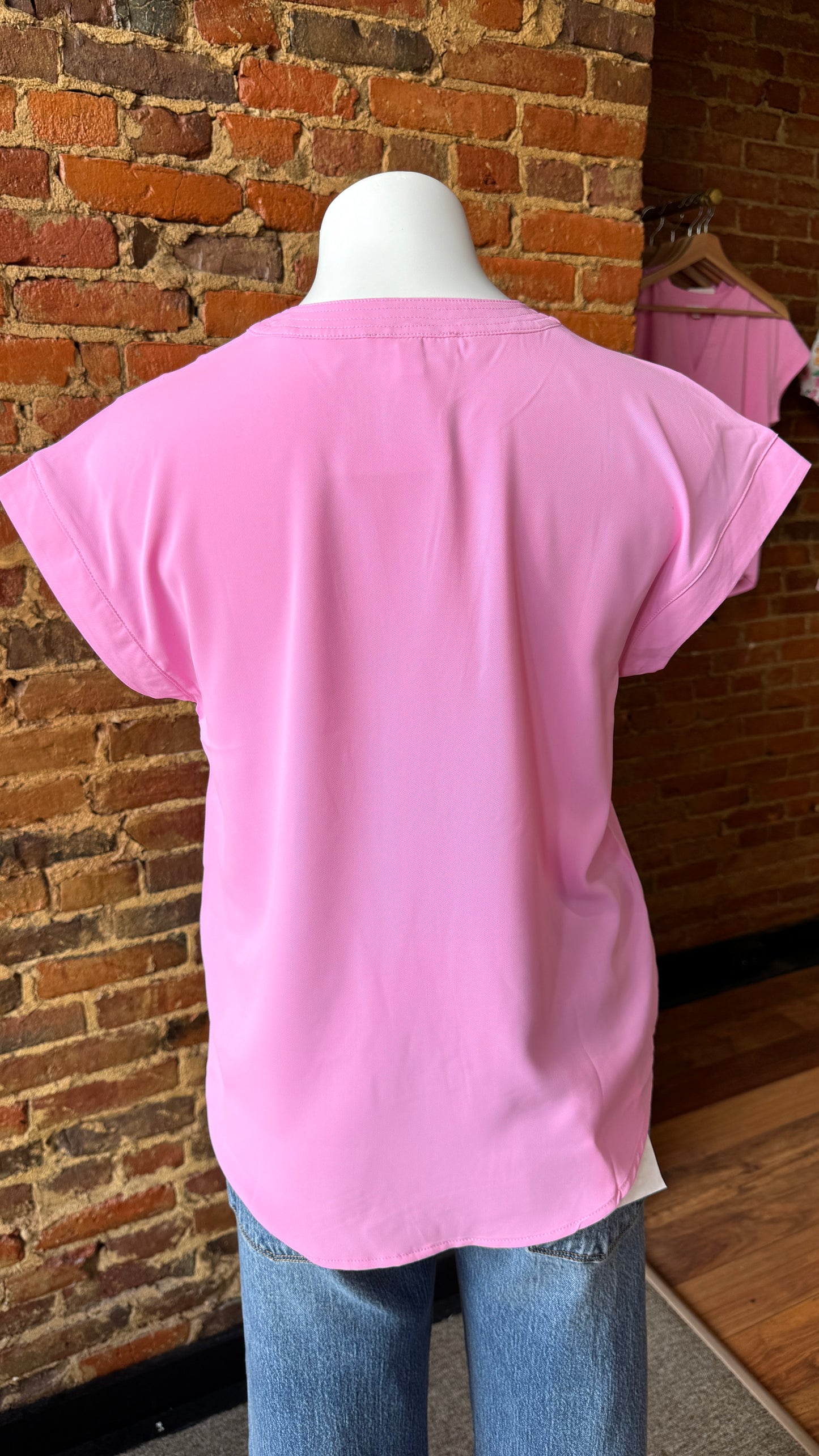 Short Sleeve Blouse: Pink