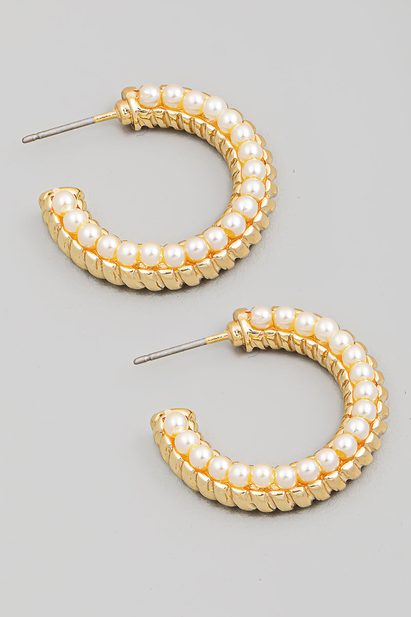 Gold and Pearl Hoops