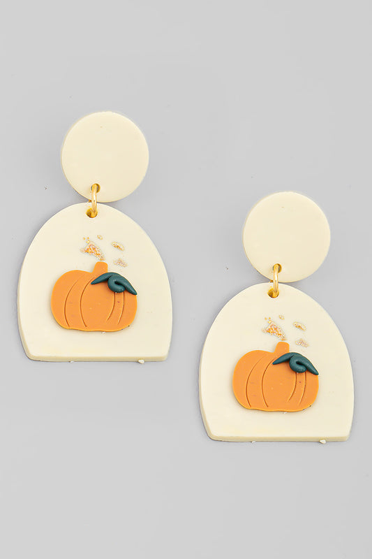 Pumpkin Clay Earring