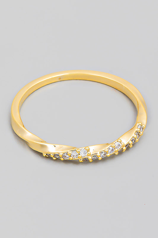 Rhinestone Ring: Gold