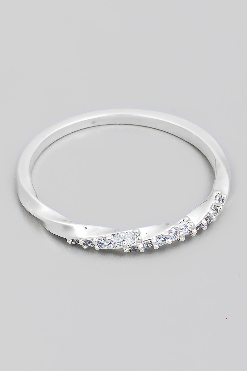 Rhinestone Ring: Silver